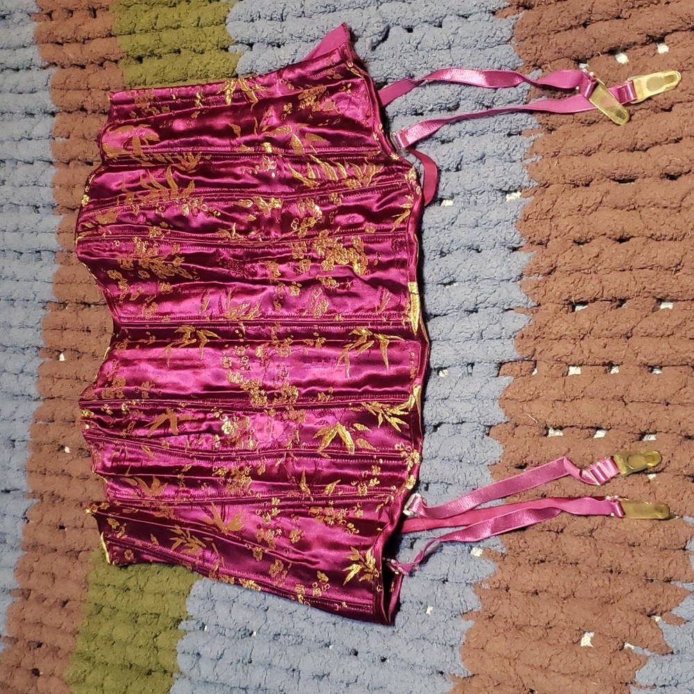 Purple & gold corset, used, early 2000's vintage